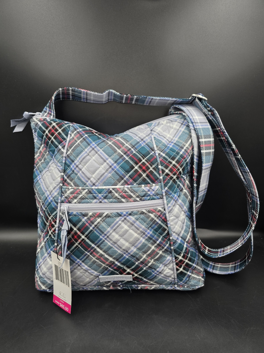 Vera Bradley Blue Plaid Quilted Crossbody Bag